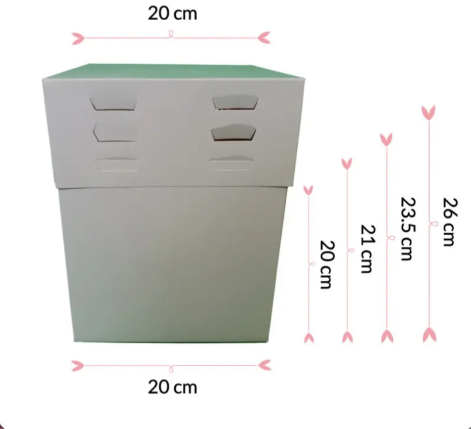 Boîte à gâteaux carré 20 cm hauteur modulable
